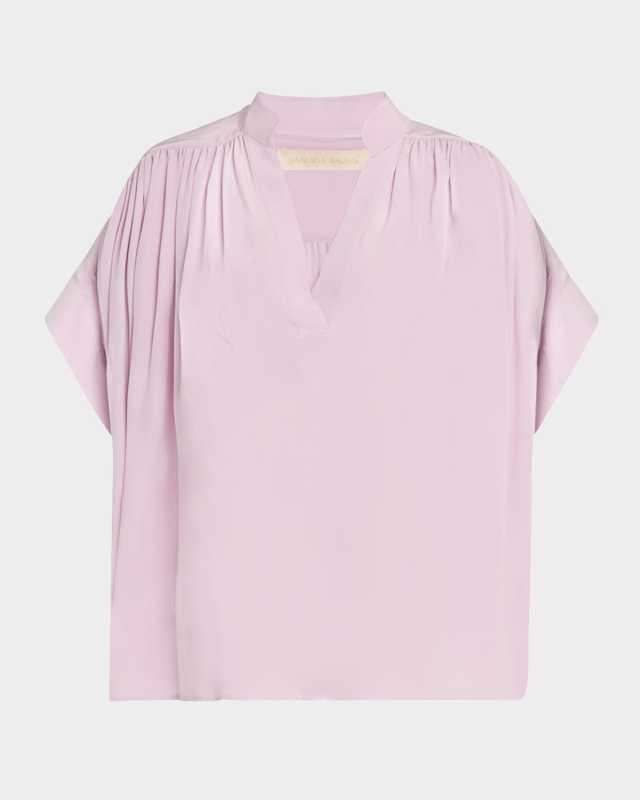 Cory Ruched Silk Top